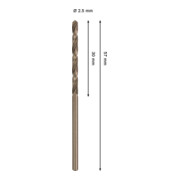 Bosch PRO Foret hélicoïdal HSS-Co en acier inoxydable, 2,5 x 30 x 57 mm-4