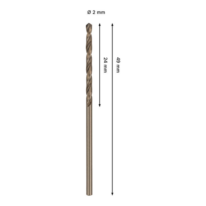 Bosch PRO Foret hélicoïdal HSS-Co en acier inoxydable, 2 x 24 x 49 mm