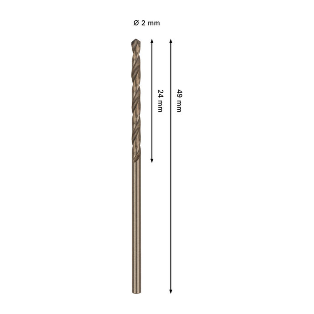 Bosch PRO Foret hélicoïdal HSS-Co en acier inoxydable, 2 x 24 x 49 mm