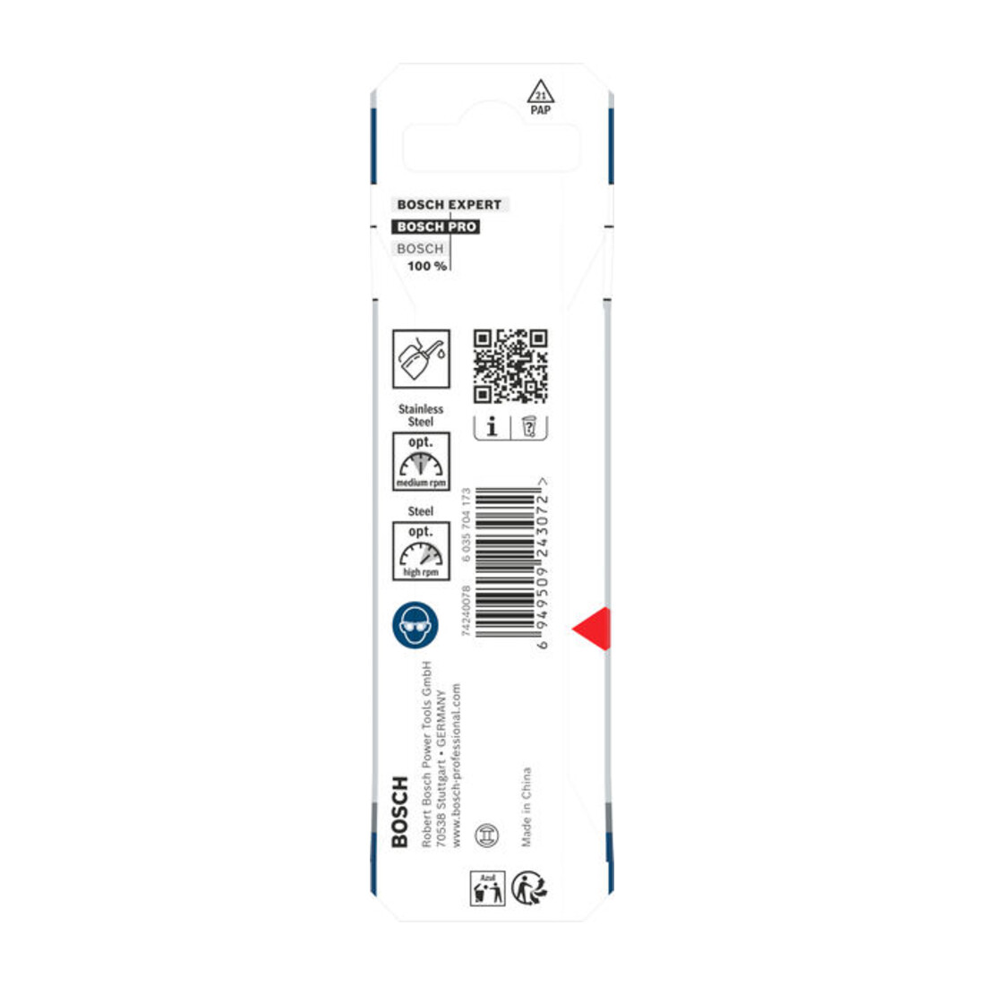 Bosch PRO Foret hélicoïdal HSS-Co en acier inoxydable, 4,1 x 43 x 75 mm