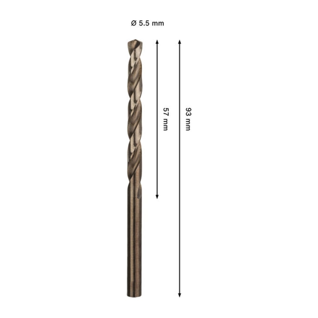 Bosch PRO Foret hélicoïdal HSS-Co en acier inoxydable, 5,5 x 57 x 93 mm