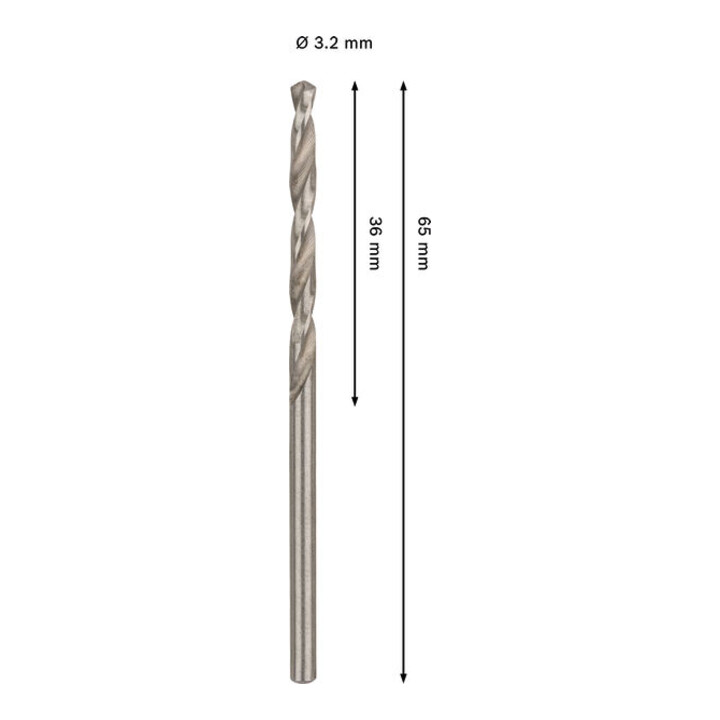 Bosch PRO Foret hélicoïdal HSS-G métal, 3,2 x 36 x 65 mm
