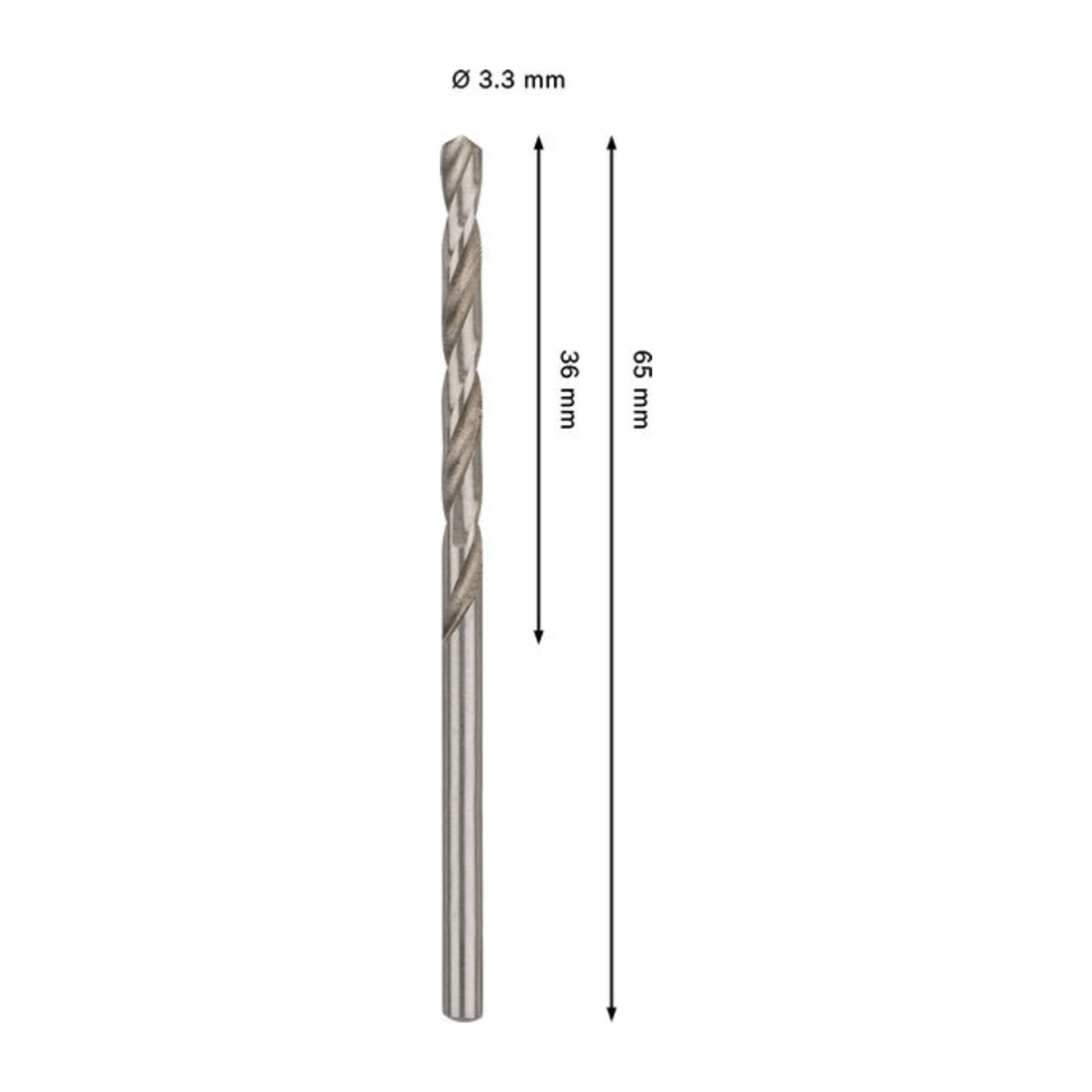 Bosch PRO Foret hélicoïdal HSS-G métal, 3,3 x 36 x 65 mm