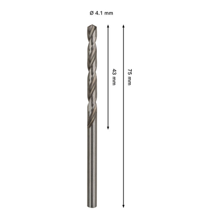 Bosch PRO Foret hélicoïdal HSS-G métal, 4,1 x 43 x 75 mm