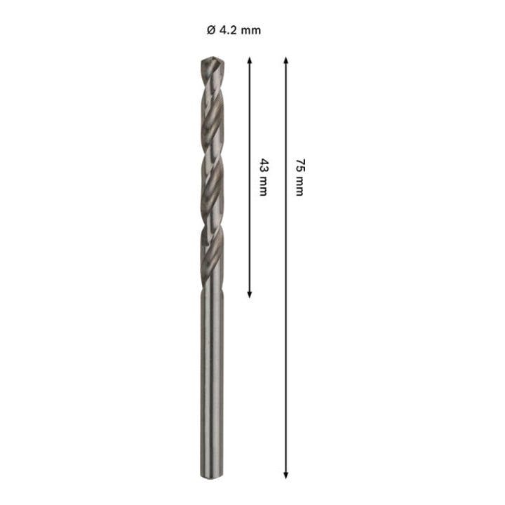 Bosch PRO Foret hélicoïdal HSS-G métal, 4,2 x 43 x 75 mm