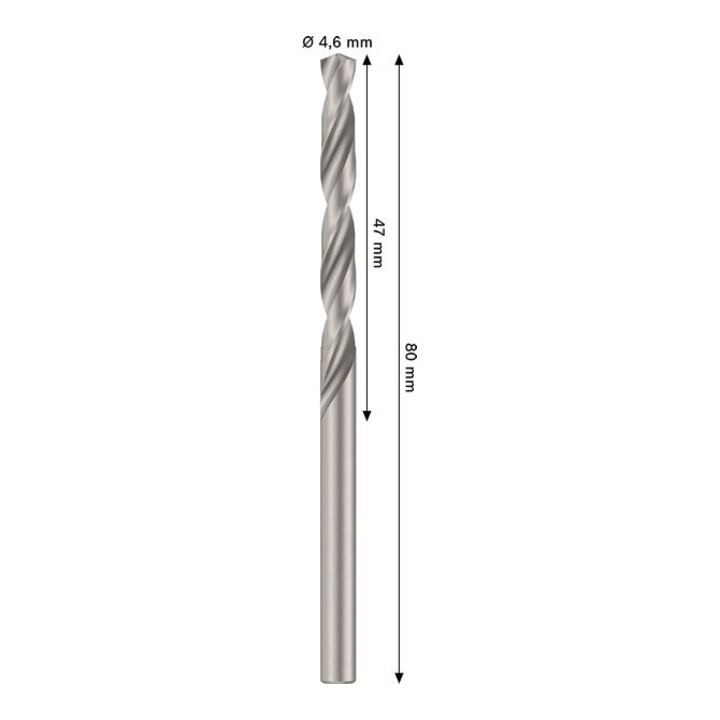 Bosch PRO Foret hélicoïdal HSS-G métal, 4,6x47x80 mm