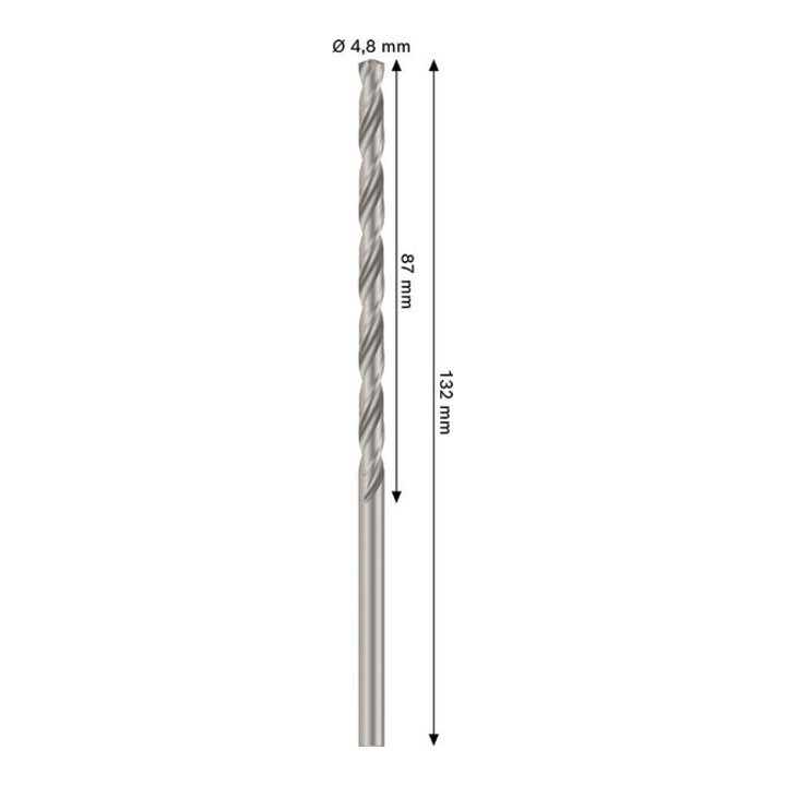 Bosch PRO Foret hélicoïdal HSS-G métal, 4,8 x 87 x 132 mm