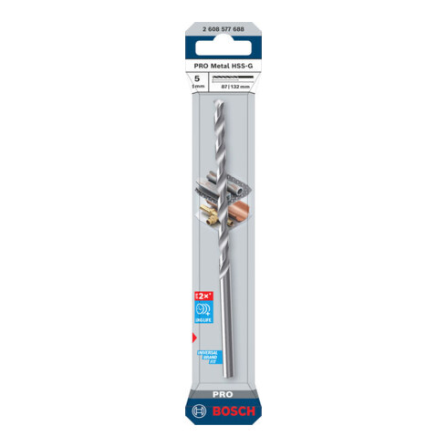 Bosch PRO Foret hélicoïdal HSS-G métal, 5 x 87 x 132 mm