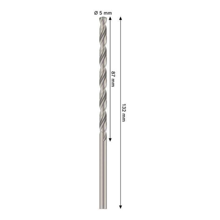 Bosch PRO Foret hélicoïdal HSS-G métal, 5 x 87 x 132 mm