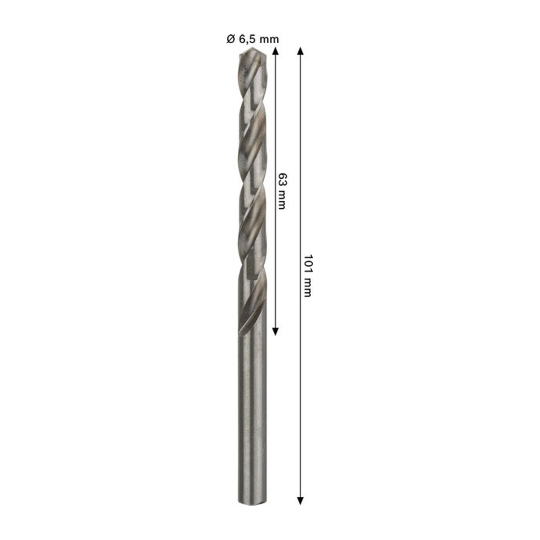 Bosch PRO Foret hélicoïdal HSS-G métal, 6,5 x 63 x 101 mm
