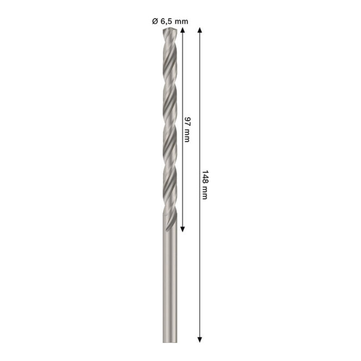 Bosch PRO Foret hélicoïdal HSS-G métal, 6,5 x 97 x 148 mm
