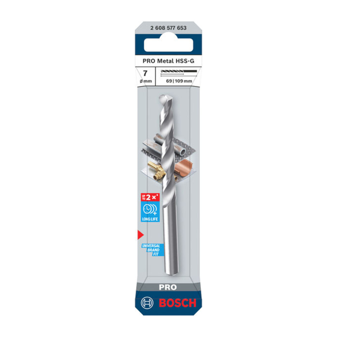 Bosch PRO Foret hélicoïdal HSS-G métal, 7 x 69 x 109 mm