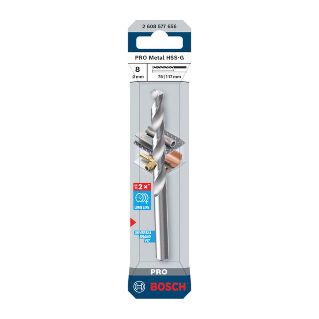 Bosch PRO Foret hélicoïdal HSS-G métal, 8 x 75 x 117 mm