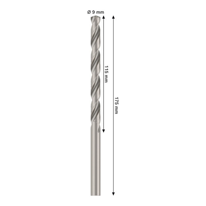 Bosch PRO Foret hélicoïdal HSS-G métal, 9 x 115 x 175 mm