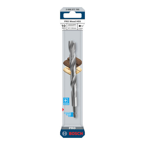 Bosch PRO Foret hélicoïdal HSS pour bois, 10x87x133 mm