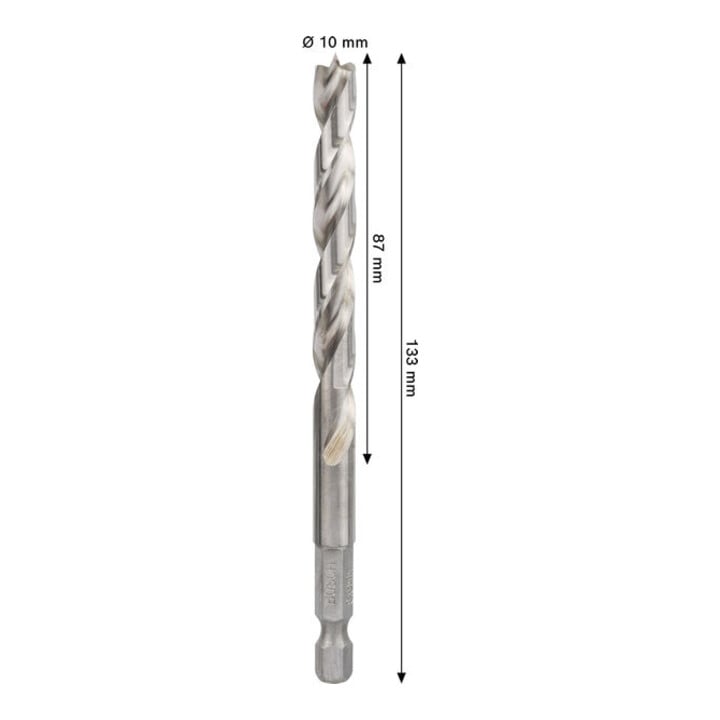 Bosch PRO Foret hélicoïdal HSS pour bois, 10x87x133 mm
