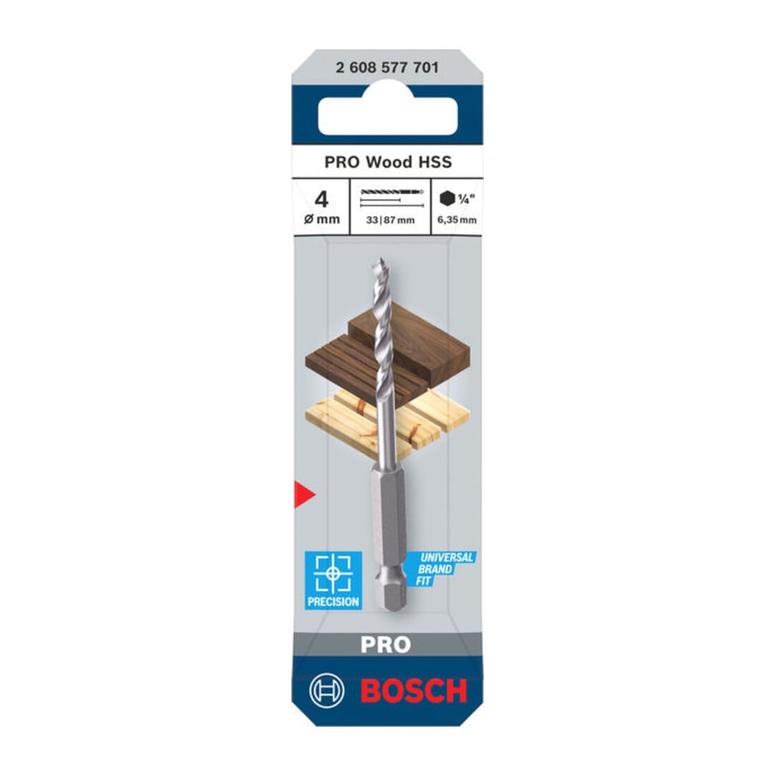 Bosch PRO Foret hélicoïdal HSS pour bois, 4x35x87 mm