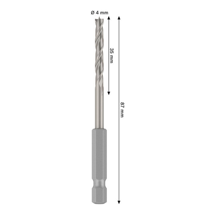 Bosch PRO Foret hélicoïdal HSS pour bois, 4x35x87 mm