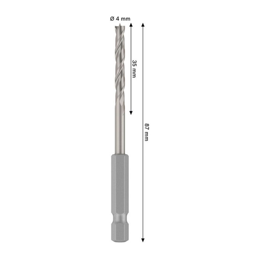 Bosch PRO Foret hélicoïdal HSS pour bois, 4x35x87 mm