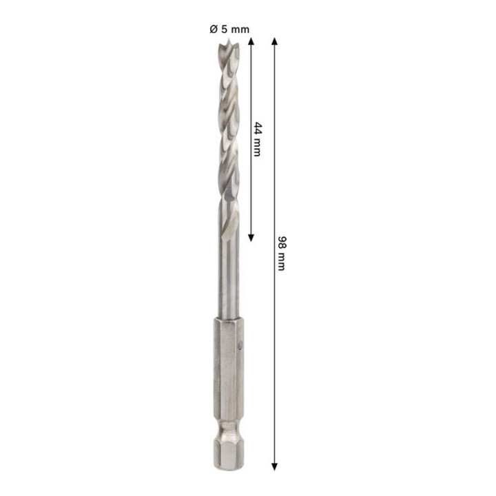 Bosch PRO Foret hélicoïdal HSS pour bois, 5x44x98 mm