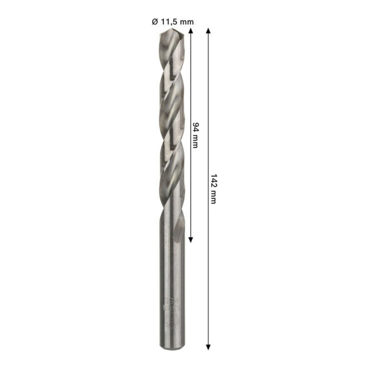 Bosch PRO Foret hélicoïdal métal HSS-G, 11,5 x 94 x 142 mm