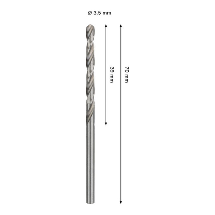 Bosch PRO Foret hélicoïdal métal HSS-G, 3,5 x 39 x 70 mm