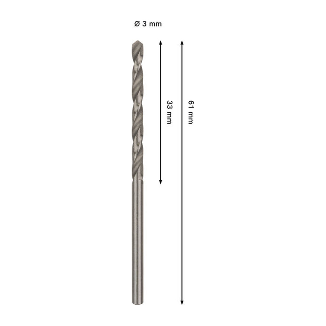Bosch PRO Foret hélicoïdal métal HSS-G, 3 x 33 x 61 mm