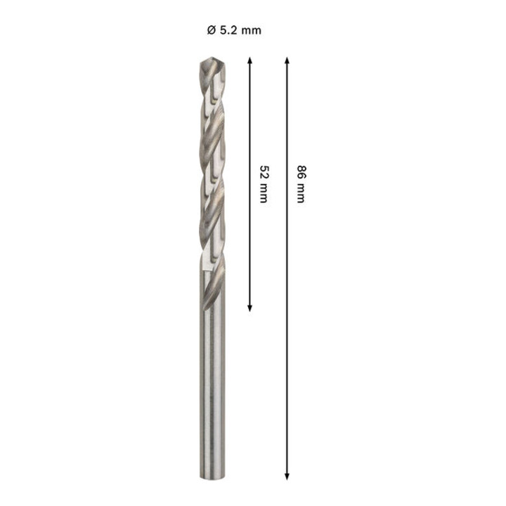Bosch PRO Foret hélicoïdal métal HSS-G, 5,2 x 52 x 86 mm