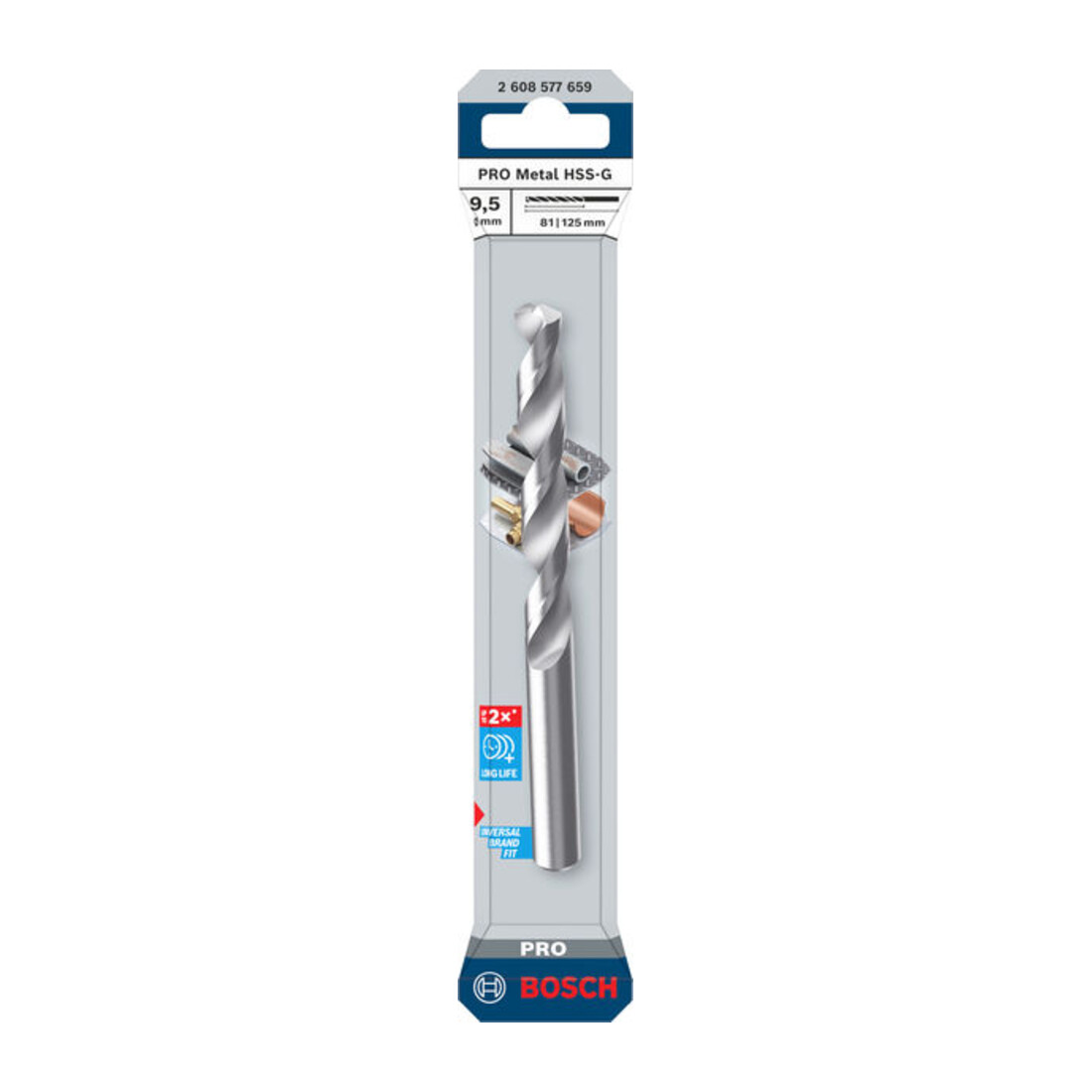 Bosch PRO Foret hélicoïdal métal HSS-G, 9,5 x 81 x 125 mm