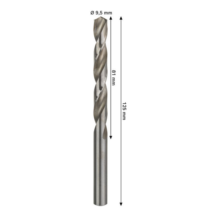 Bosch PRO Foret hélicoïdal métal HSS-G, 9,5 x 81 x 125 mm