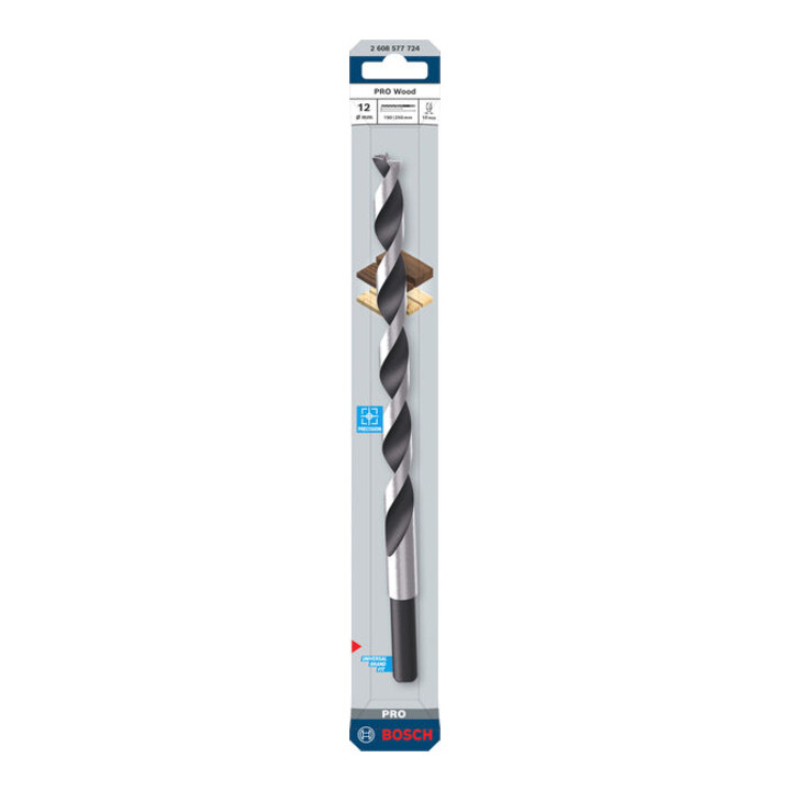 Bosch PRO Foret hélicoïdal pour bois, 12x190x250 mm