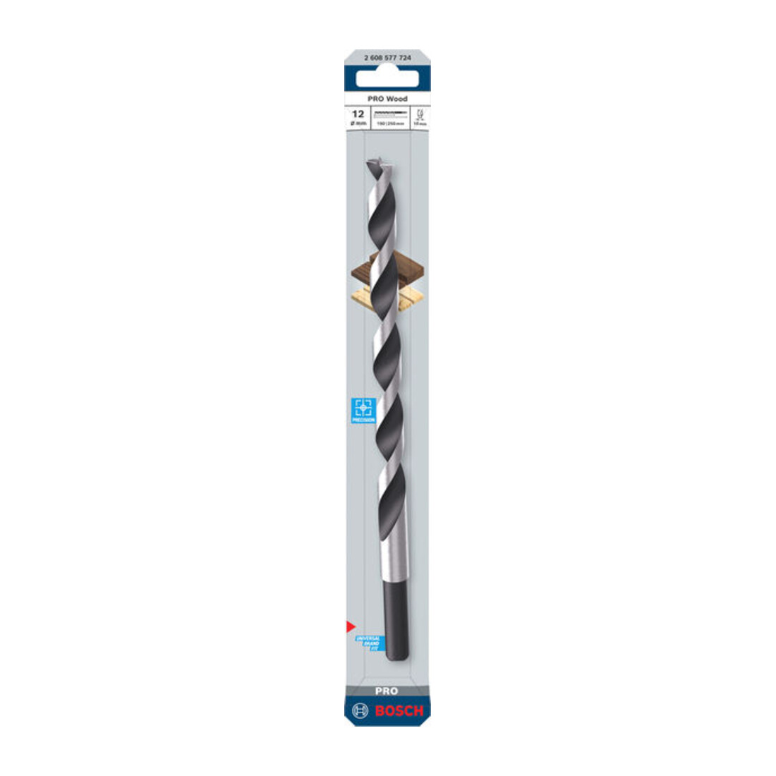 Bosch PRO Foret hélicoïdal pour bois, 12x190x250 mm
