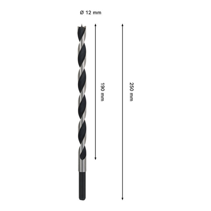 Bosch PRO Foret hélicoïdal pour bois, 12x190x250 mm