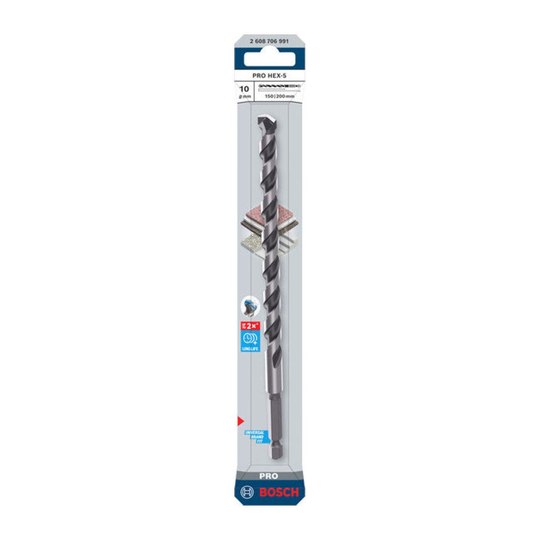 Bosch PRO Foret HEX-5, 10 x 150 x 200 mm