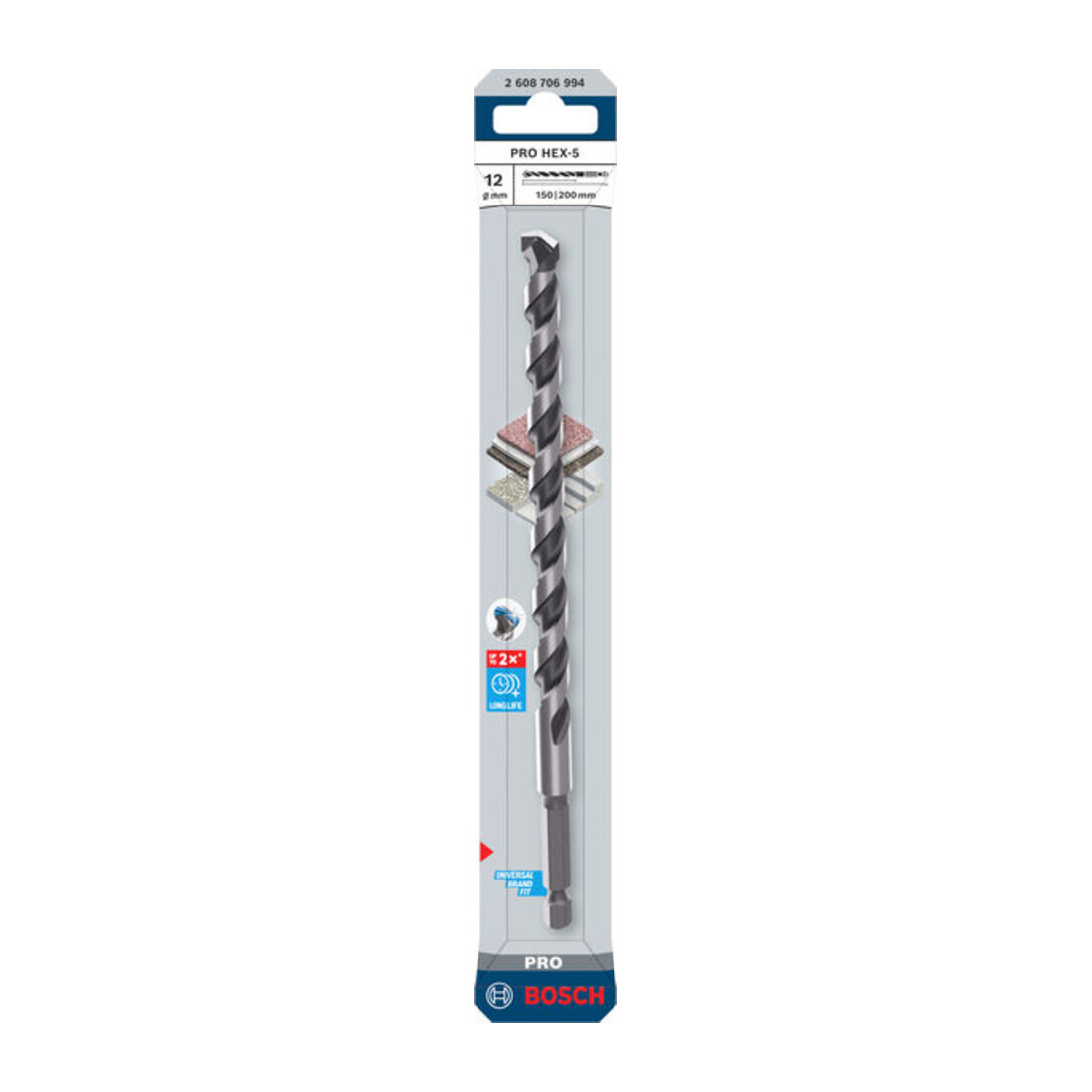Bosch PRO Foret HEX-5, 12 x 150 x 200 mm