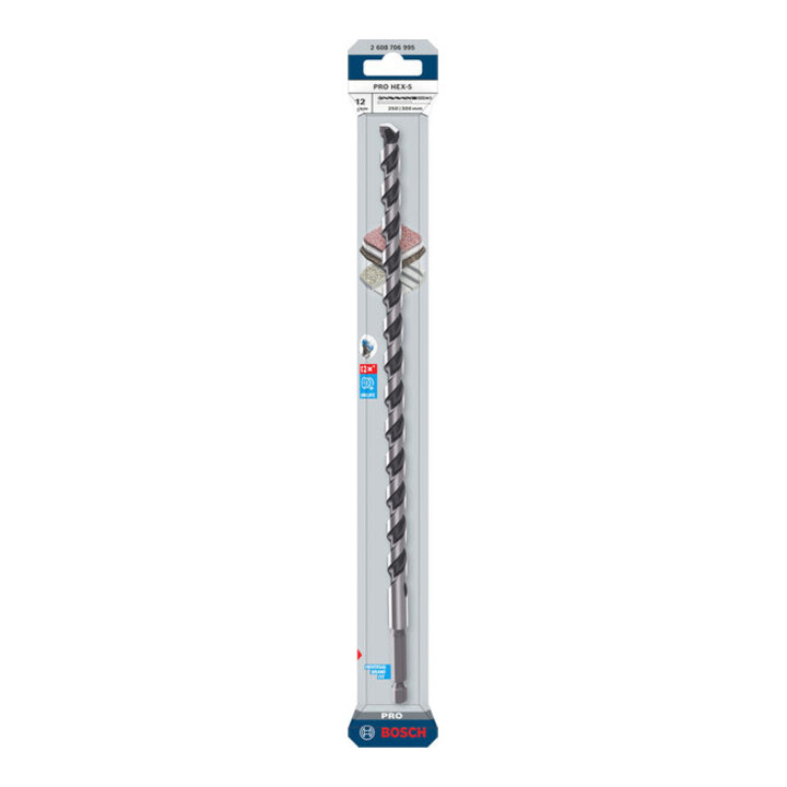 Bosch PRO Foret HEX-5, 12 x 250 x 300 mm