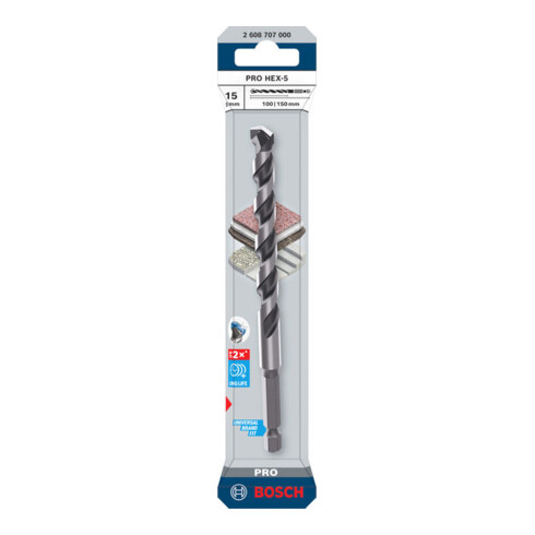 Bosch PRO Foret HEX-5, 15 x 100 x 150 mm