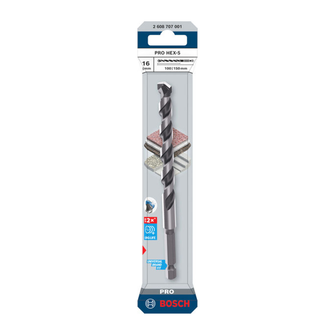 Bosch PRO Foret HEX-5, 16 × 100 × 150 mm