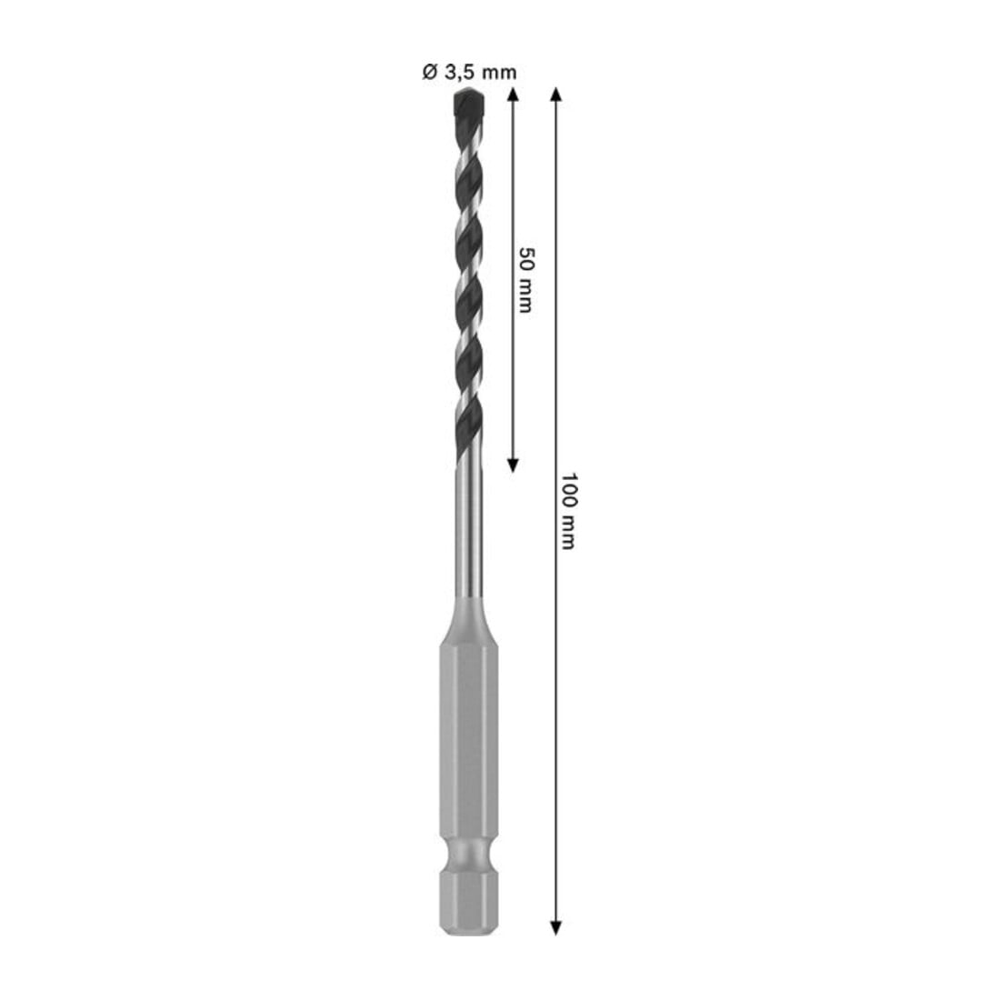 Bosch PRO Foret HEX-5, 3,5 x 50 x 100 mm