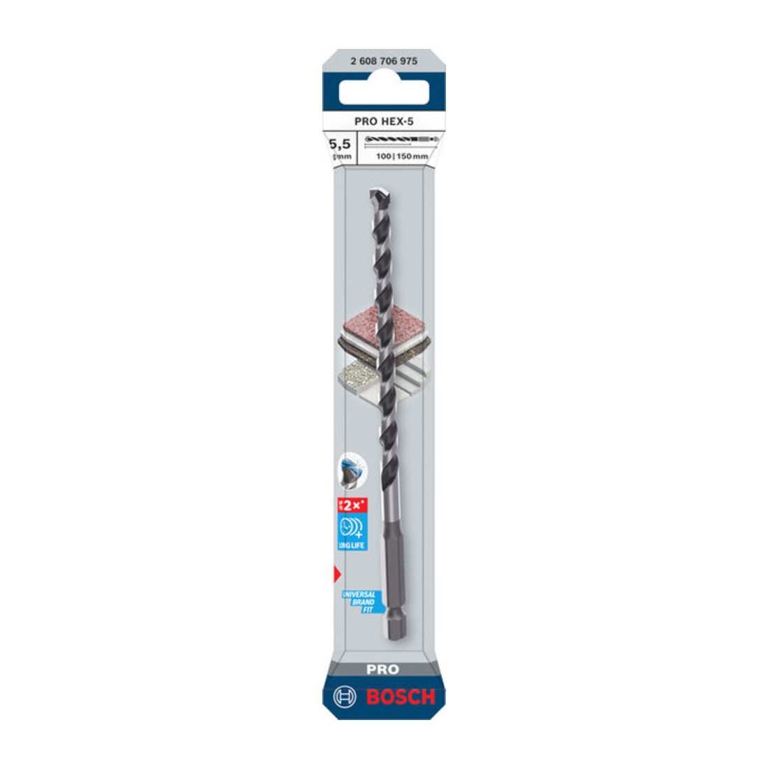 Bosch PRO Foret HEX-5, 5,5 x 50 x 150 mm