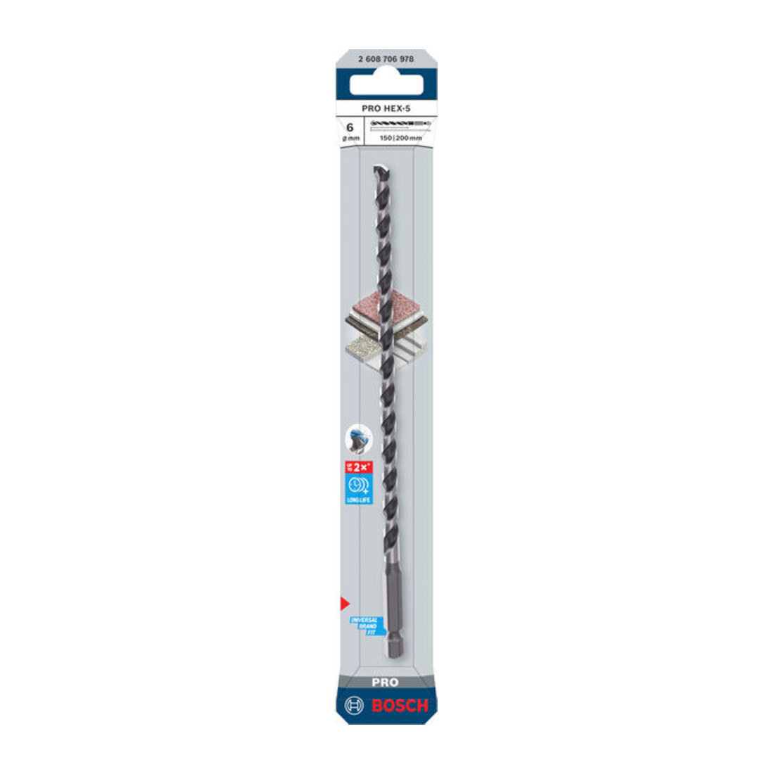 Bosch PRO Foret HEX-5, 6 x 150 x 200 mm