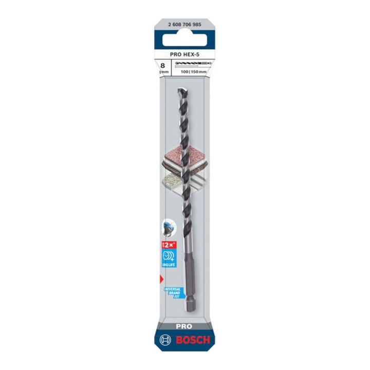 Bosch PRO Foret HEX-5, 8 x 100 x 150 mm