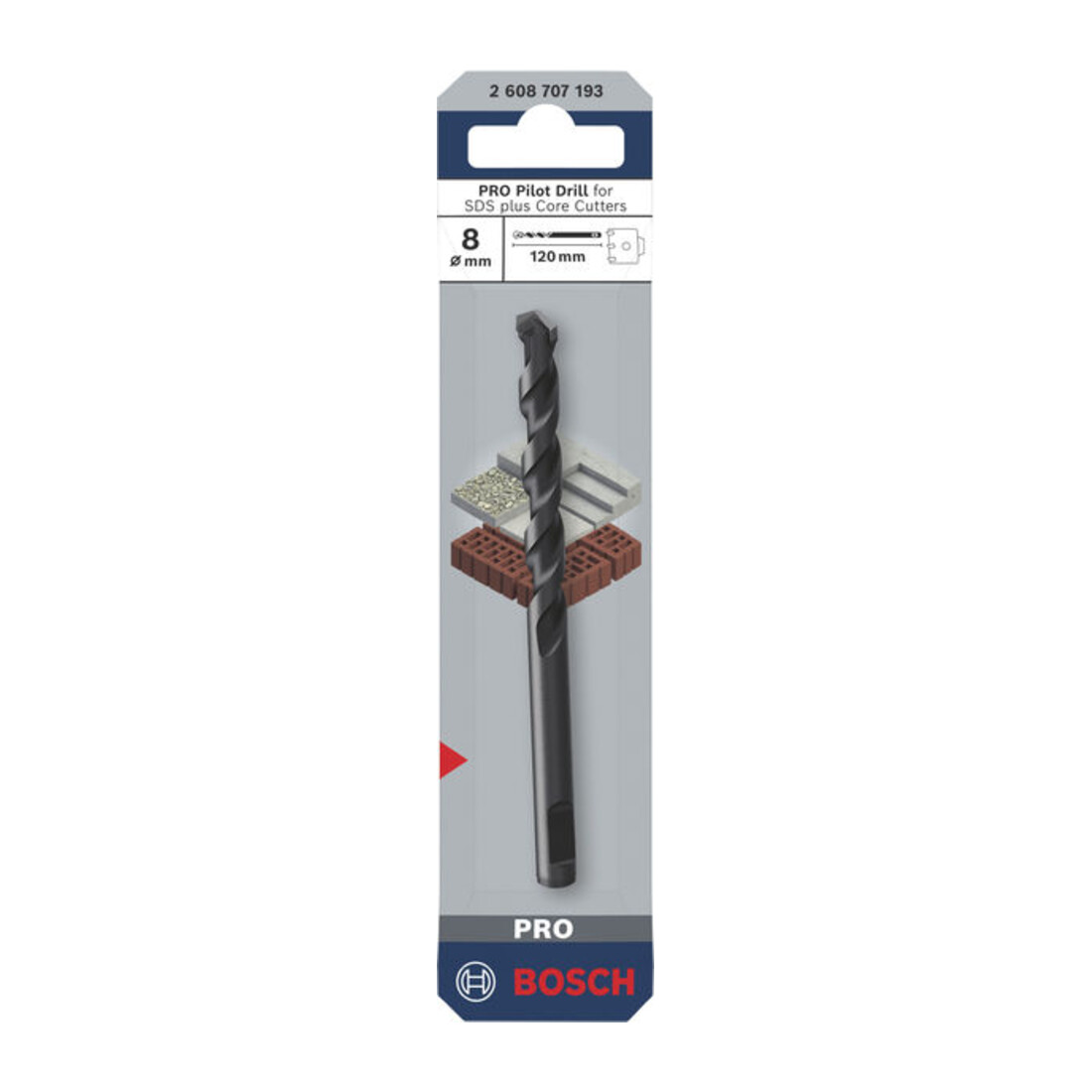 Bosch PRO Foret pilote pour trépan SDS plus, 8 x 120 mm
