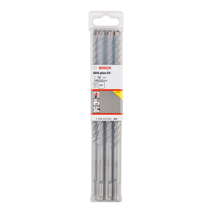 Bosch PRO Forets à percussion SDS plus-5X, 10 x 150 x 210 mm, 10 pcs