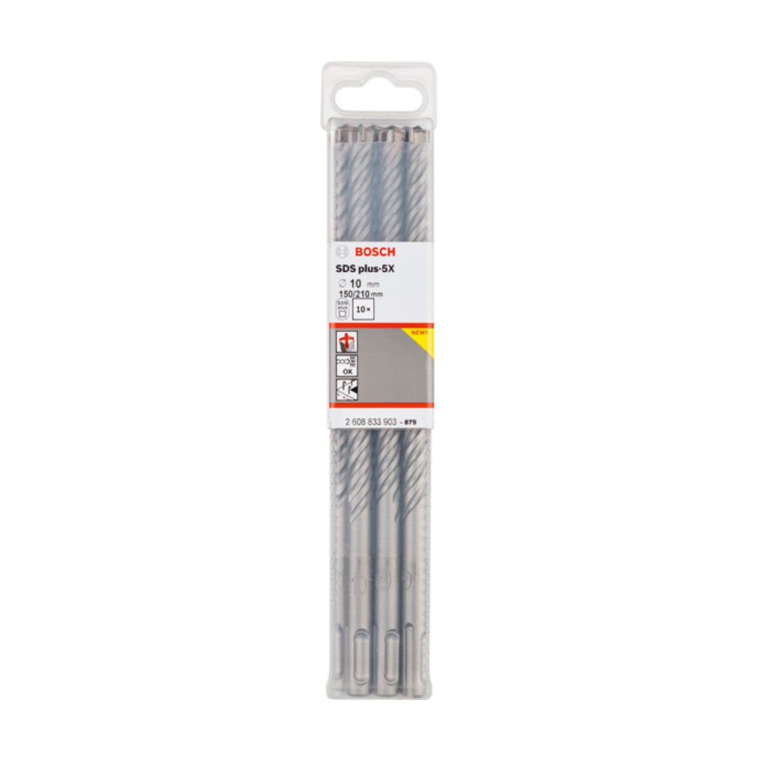 Bosch PRO Forets à percussion SDS plus-5X, 10 x 150 x 210 mm, 10 pcs