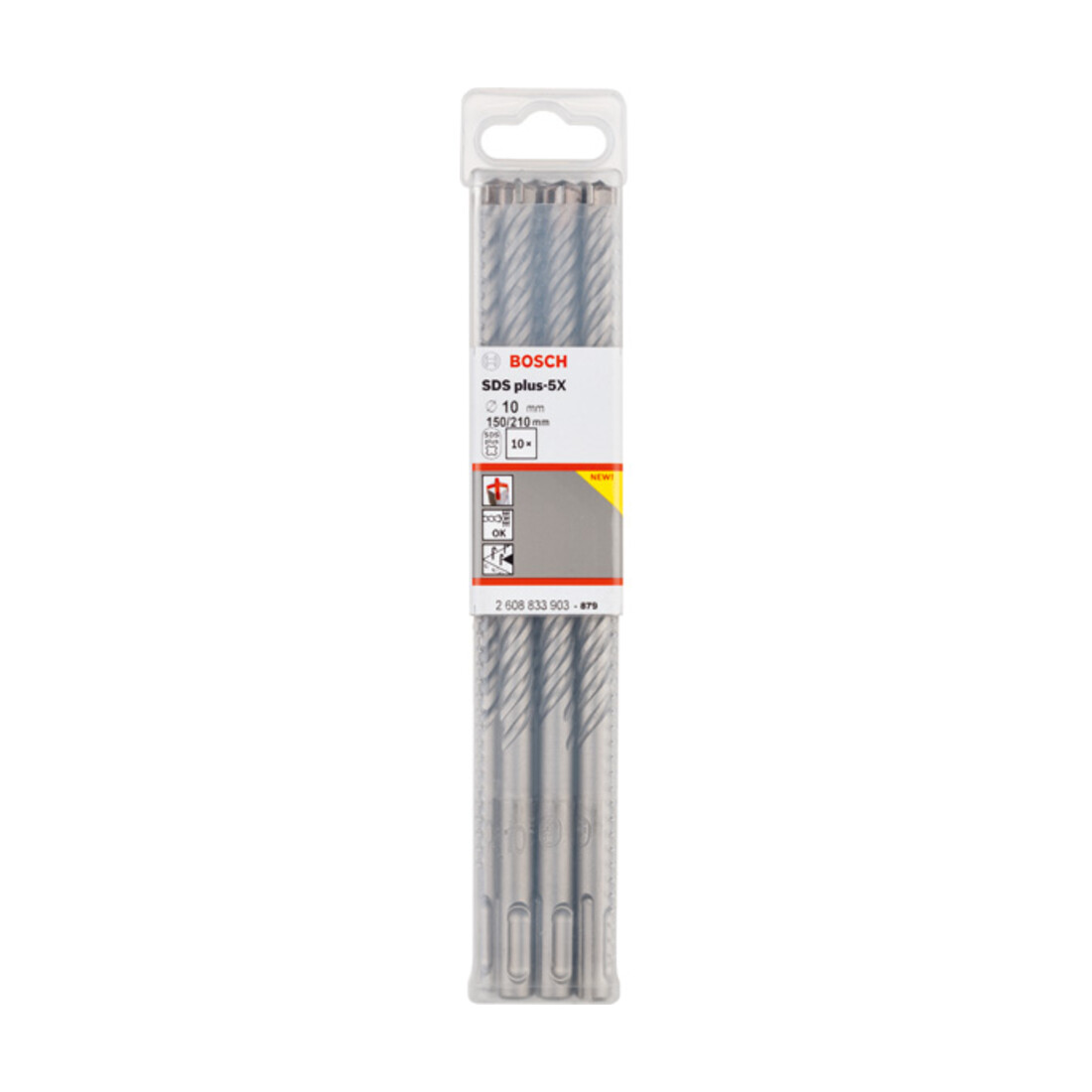 Bosch PRO Forets à percussion SDS plus-5X, 10 x 150 x 210 mm, 10 pcs