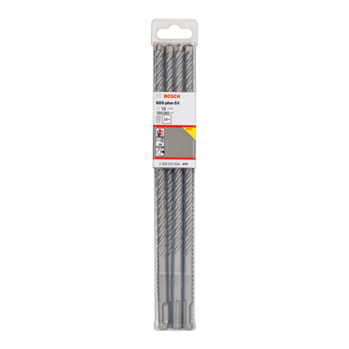 Bosch PRO Forets à percussion SDS plus-5X, 10 x 200 x 260 mm, 10 pcs