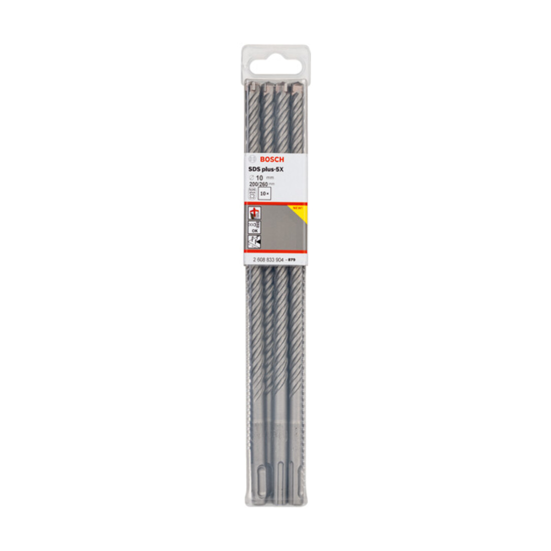 Bosch PRO Forets à percussion SDS plus-5X, 10 x 200 x 260 mm, 10 pcs