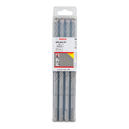 Bosch PRO Forets à percussion SDS plus-5X, 12 x 150 x 210 mm, 10 pcs