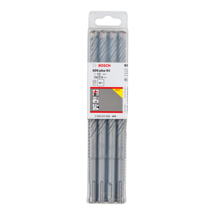 Bosch PRO Forets à percussion SDS plus-5X, 12 x 150 x 210 mm, 10 pcs